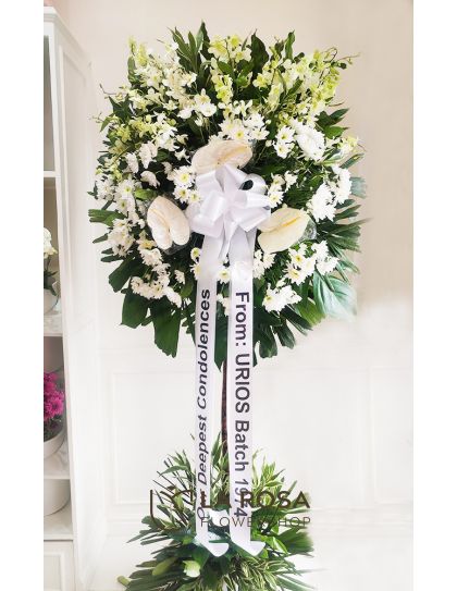 Funeral Flowers Standy 05 - Standing Funeral Flower by LaRosa Flower Shop Quezon City