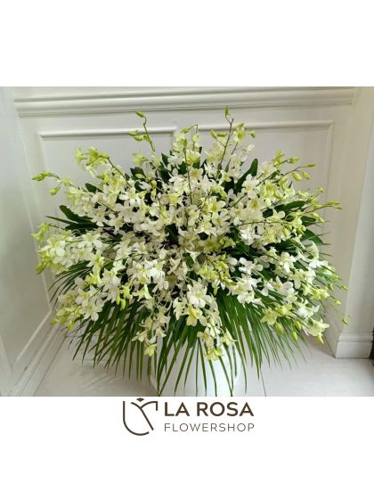 Sympathy Flat Spray 01 - Funeral Flower Delivery by LaRosa Flower Shop Quezon City