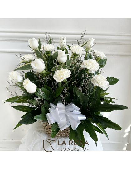 Alba - Flowers in a Basket Delivery by LaRosa Flower Shop Quezon City