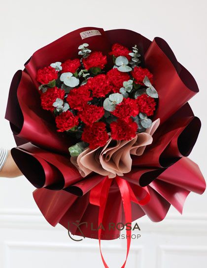 Cherry Kiss - Mixed Flowers Arrangement by La Rosa Flowershop