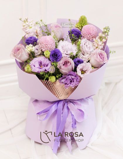 Lavender Love - Mixed Flowers Arrangement by La Rosa Flowershop