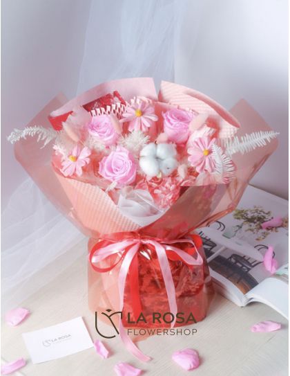 Cherry Blush - Pink (Preserved) - Preserved Flower Delivery by LaRosa Flower Shop Quezon City