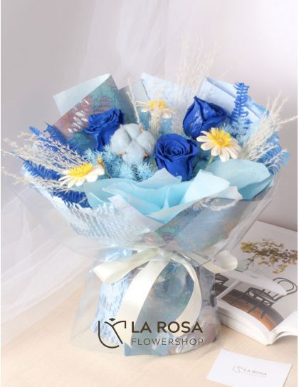 Cobalt Charm - Royal Blue (Preserved) - Preserved Flower Delivery by LaRosa Flower Shop Quezon City