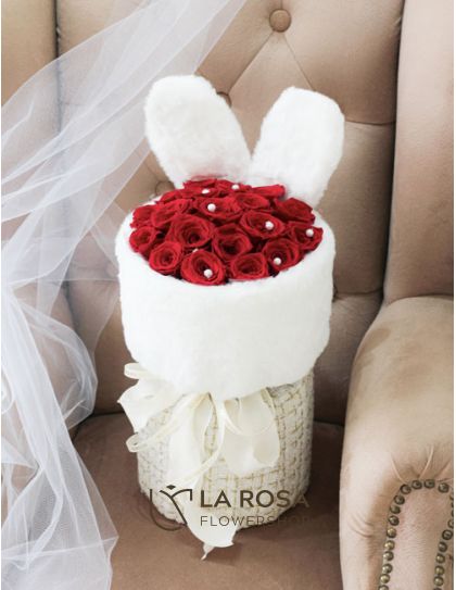 Preserved Bunny Bouquet (Red)